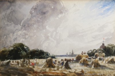 Lot 1098 - 20th Century English School, Haystacks,...