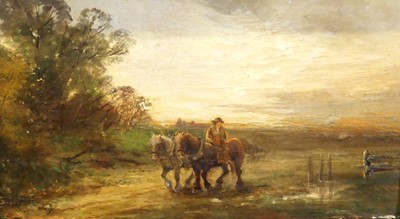 Lot 1113 - 19th century English school, Horses working...
