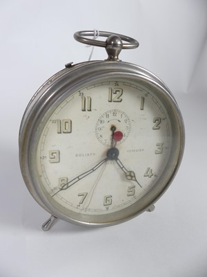 Lot 477 - A large Goliath Repeater alarm clock, marked H....