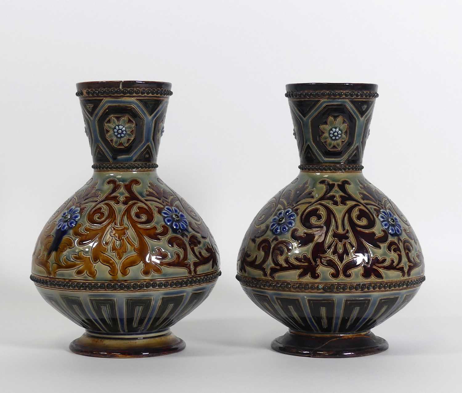 Lot 2 - Frank Butler for Doulton Lambeth, a near pair...