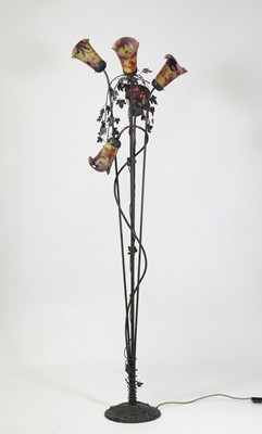 Lot 369 - In a manner of Le Verre Français - a patinated...