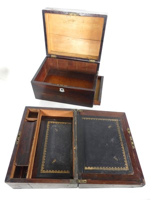 Lot 69 - A 19th century rosewood brass mounted writing...