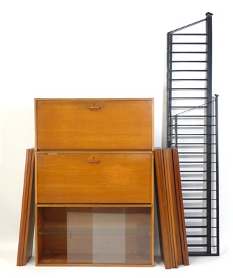 Lot 385 - A 1970s Ladderax teak and painted black metal...