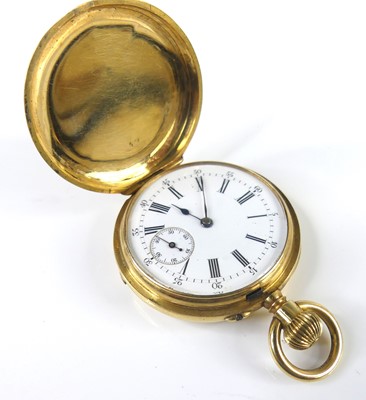Lot 2503 - A continental 18 carat gold cased keyless full...