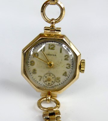Lot 2518 - An Oriosa vintage lady's 9ct gold cased manual...