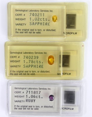 Lot 2527 - A loose oval cut yellow sapphire as issued by...