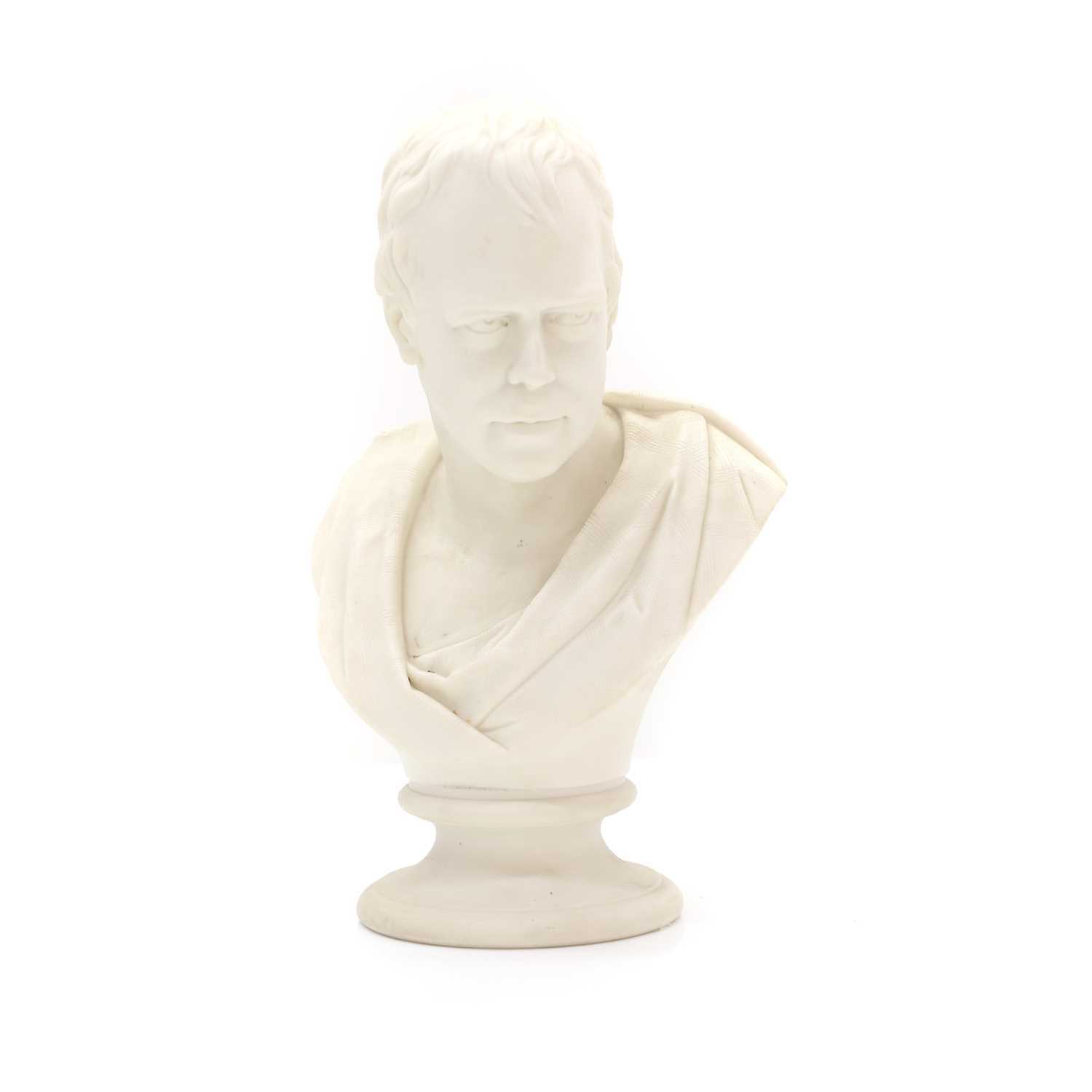 Lot 37 - A Victorian Parian bust of Sir Walter Scott, W...