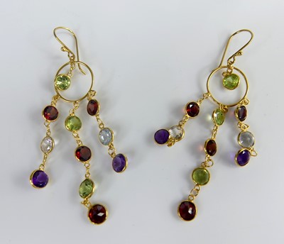 Lot 2571 - A pair of contemporary yellow metal multi...