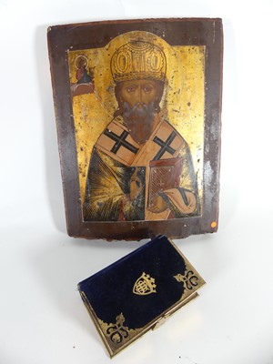Lot 486 - An Eastern Orthodox religious Icon believed to...