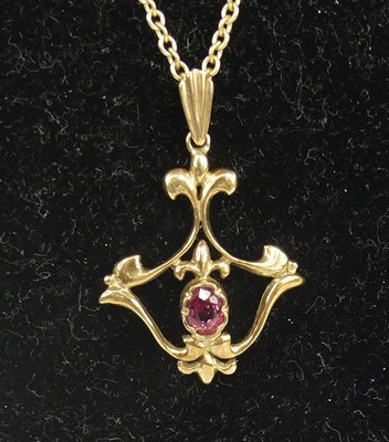 Lot 2507 - An Edwardian style 9ct gold and ruby set...