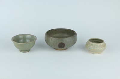 Lot 107 - A group of three Chinese celadon wares, Song...