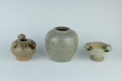 Lot 116 - Two Chinese Sancai-type wares and a celadon...