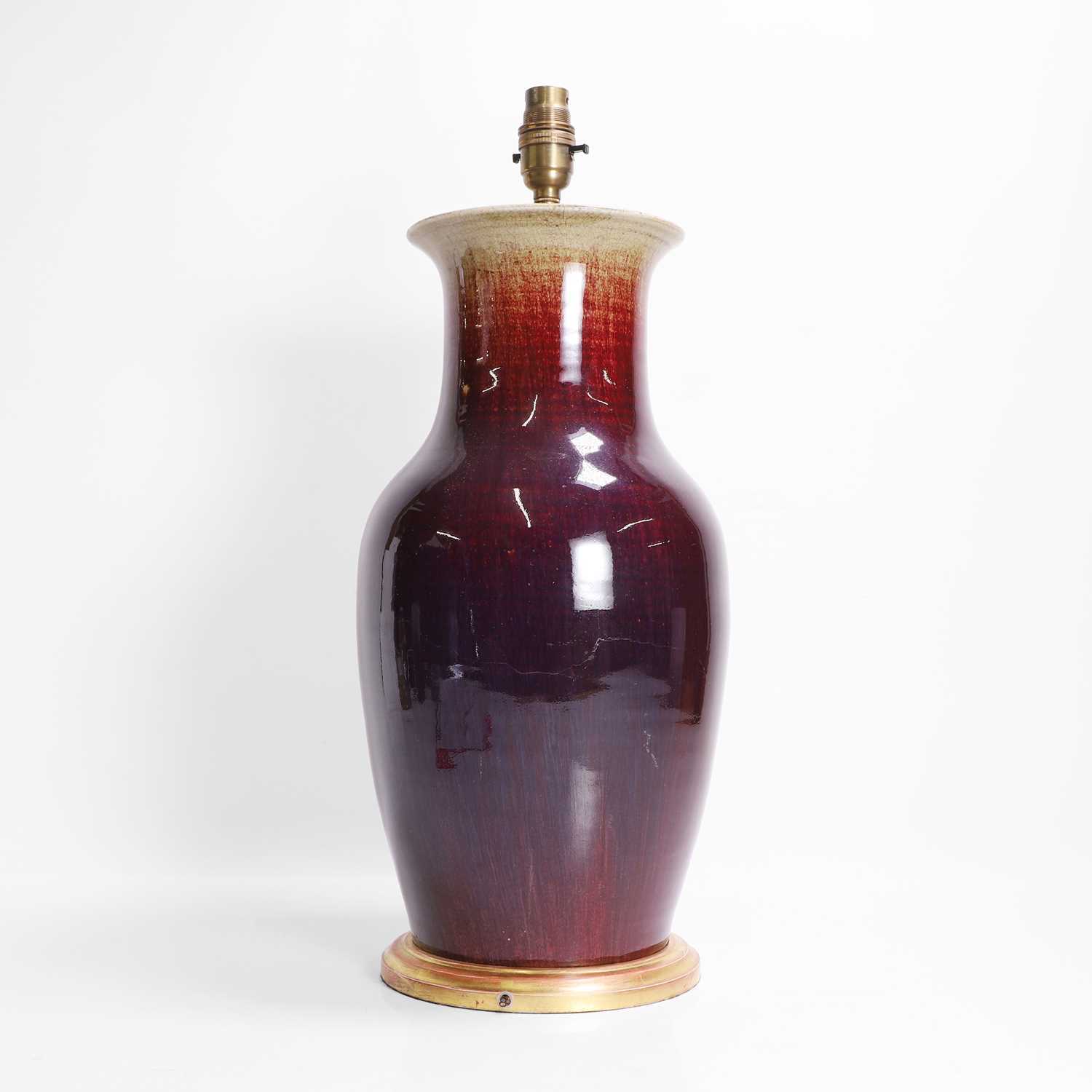 Lot 14 - A Chinese sang de boeuf porcelain vase,...