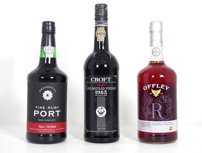 Lot 1269 - Croft LBV port 1983, one bottle; Offley Rose...