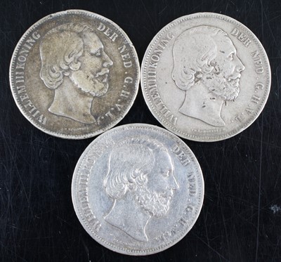 Lot 3054 - Netherlands, 1852 2 1/2 Gulden, without dot,...