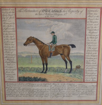 Lot 1062 - An 18th century equestrian print Old Cartouch,...