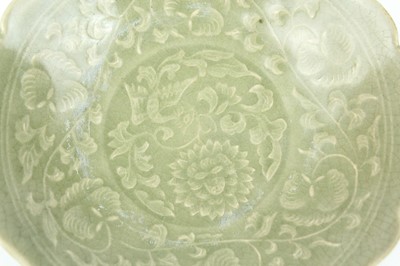 Lot 105 - Two Chinese olive-green celadon-glazed wares,...