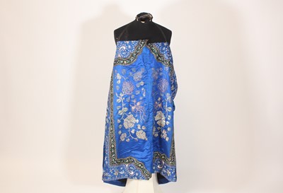 Lot 143 - A Chinese blue-ground silk embroidered lady’s...