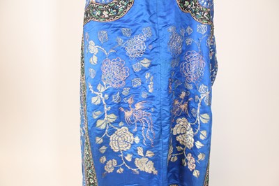 Lot 143 - A Chinese blue-ground silk embroidered lady’s...