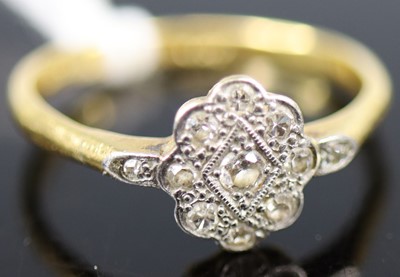 Lot 332 - An Art Deco 18ct gold platinum and diamond set...