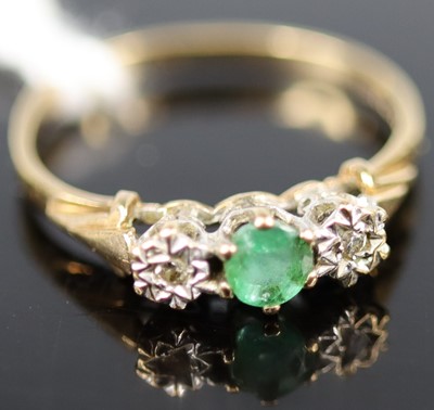 Lot 334 - An Edwardian style 9ct gold emerald and...