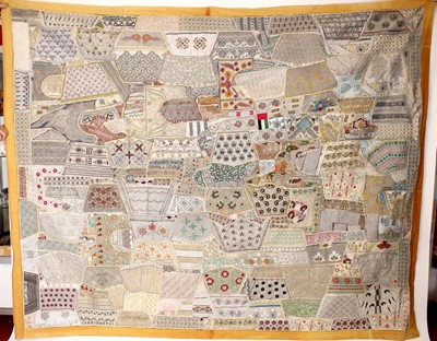 Lot 152 - A large vintage patchwork tapestry, possibly...