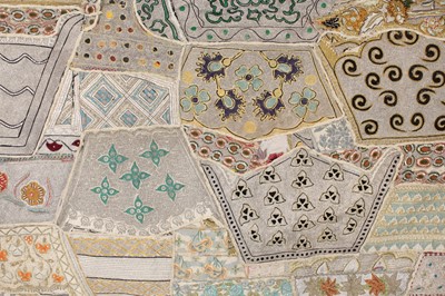 Lot 152 - A large vintage patchwork tapestry, possibly...