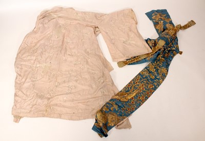 Lot 146 - A Japanese embroidered silk robe and a...