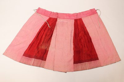 Lot 142 - A Chinese red-ground silk embroidered “floral”...