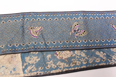 Lot 140 - Three Chinese silk embroidered panels, late...