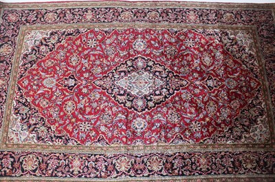 Lot 148 - A Persian Keshan silk rug, circa mid-20th...