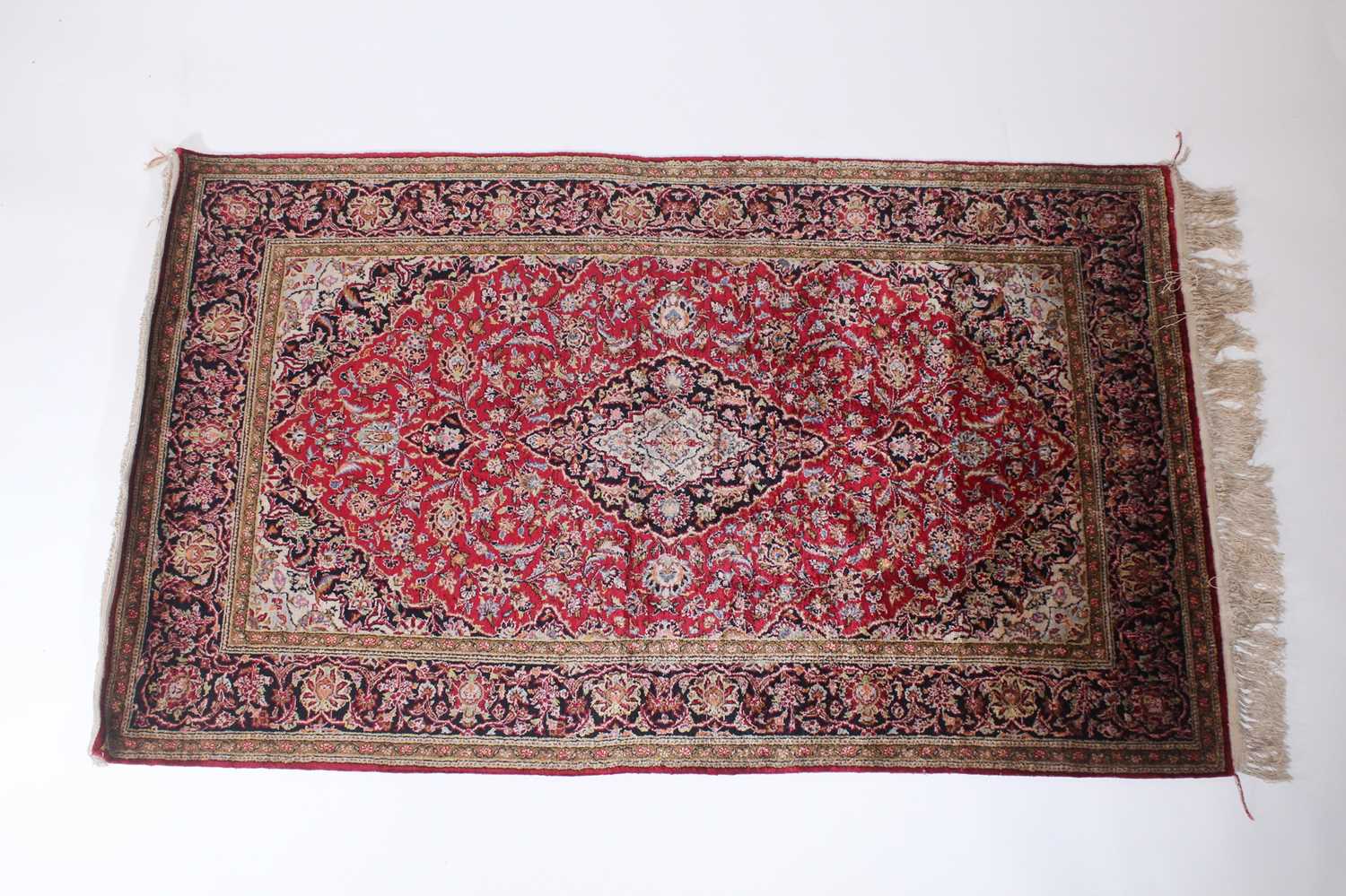 Lot 148 - A Persian Keshan silk rug, circa mid-20th...