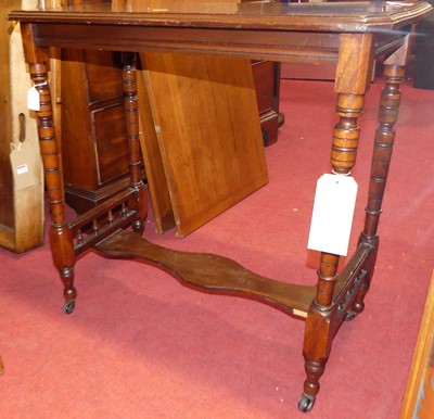 Lot 1135 - An Edwardian walnut spindle turned side table,...