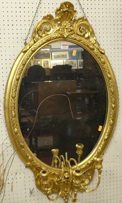 Lot 1154 - A 19th century and later gilt decorated oval...