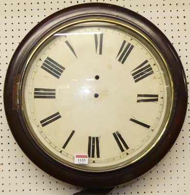 Lot 1155 - A Victorian mahogany circular wall clock,...