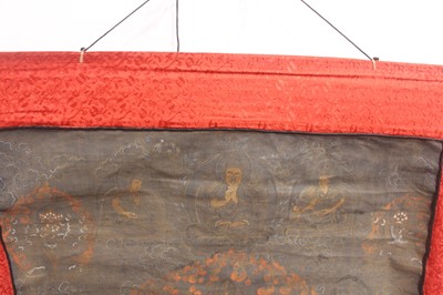 Lot 157 - A Tibetan Thangka of a wrathful deity, early...