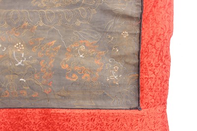 Lot 157 - A Tibetan Thangka of a wrathful deity, early...