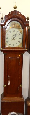 Lot 1175 - A circa 1800 provincial oak longcase clock,...