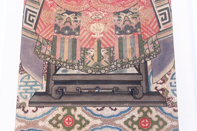 Lot 133 - A pair of Chinese ancestor portraits, circa...