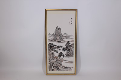 Lot 135 - A Chinese landscape painting, 20th century Ink...