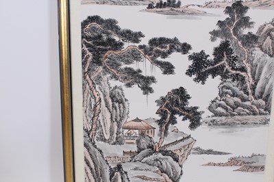 Lot 135 - A Chinese landscape painting, 20th century Ink...