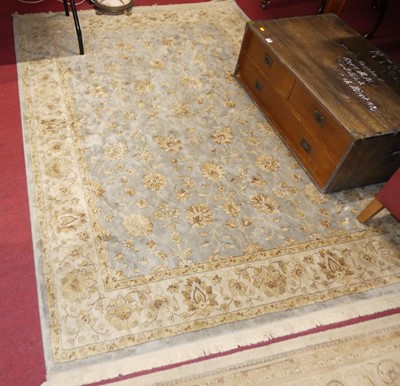 Lot 1182 - A Persian woollen pale blue and cream ground...