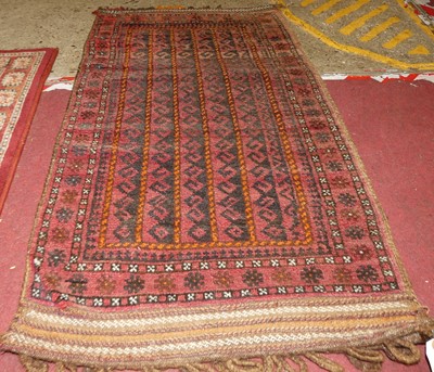 Lot 1193 - A Persian woollen red and blue ground Shiraz...
