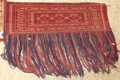 Lot 1194 - A red ground woollen Turkoman Tekke, with long...
