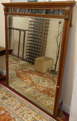 Lot 1201 - A late Victorian walnut framed and bevelled...