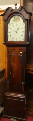 Lot 1209 - A circa 1800 oak and mahogany longcase clock,...