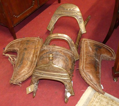 Lot 1215 - An Eastern hardwood, brass and iron bound twin...