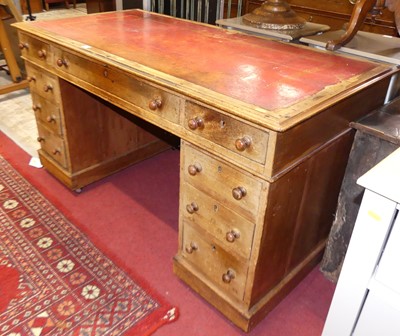 Lot 1221 - A Victorian faded walnut and red gilt-tooled...