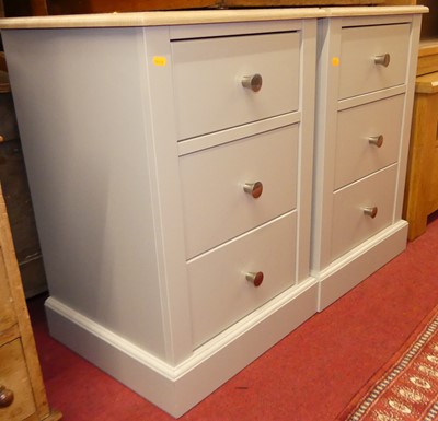 Lot 1223 - A pair of contemporary blond oak effect and...