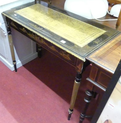 Lot 1231 - A 1950's chinoiserie black lacquered and gilt...